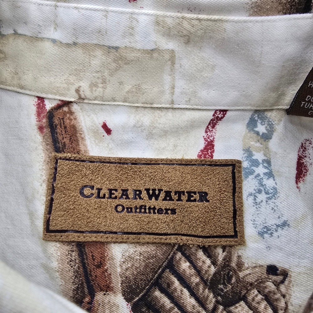 Clearwater Outfitters Shirt Mens Medium Button Down Old Time Baseball‎ Theme - Picture 6 of 8